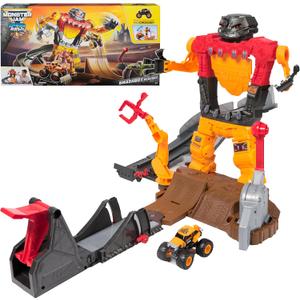 Monster Jam Smash & Bash SmashBot Playset with Launcher, Exclusive 1:64 Scale Monster Truck, 15-Inch Repairable Robot, Kids Toys for Boy and Girls Ages 3 and up