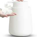 Foaming Soap Dispenser - 12 Oz Ceramic Foam Hand Soap Dispenser for Bathroom, Face Wash Dispenser Bottle with Foaming Pump, Refillable Lotion Dish Soap Foam Dispenser for Kitchen, Matte White