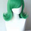 Short Green wig for women Green wavy green wig women costume synthetic wig 14inches for tatsumaki costume wig for women (3325-1)