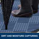 Smiry Front Door Mat Outside Entrance, Natural Rubber Doormat, 59x23 Inch | Blue, Non Slip, Trap Dirt and Moisture, Easy Clean, Low Profile Welcome Floor Mats for Indoor Outdoor Entry