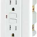 GE 15A GFCI Receptacle, Non-Tamper Resistant, UL Listed, 120V, Self-Test, LED Indicator, NEC Compliant White, Wall Plate Not Included, 32073