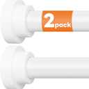 STARLATTA 2 Pack Shower Curtain Rods:43-78 Inch No Drilling Tension Rods, 1" Diameter Heavy Duty Adjustable, Stainless Steel Rust-Proof Spring Anti-Slip Curtain Rod for Bathroom (White,78'')