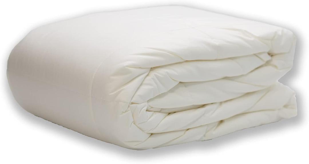 OrganicTextiles Rayon Derived from Bamboo Comforter with Cotton Cover (Queen) Wood Fiber Filling, Soft, Fluffy Comfort, Box Stitched for Loft Stability