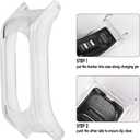 Sport Mesh Nylon Bands Compatible with Garmin Vivosmart 5 tracker Replacement Bands with Case (Transparent Case-M(5.1-8.3inch), Stripe White with Transparent Case)