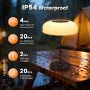 Solar LED Cordless Table Lamp Portable 4000mAh Rechargeable Bedside Table Lamp with Stepless Dimming & 2 Color Temperatures for Patio, Bar, Restaurant, Home, Bedroom, Dining