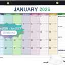 Desk Calendar 2026-2027, 18 Months Calendar from Jan. 2026 to Jun. 2027, 17" x 12" Large Desktop/Wall Monthly Calendar with Corner Protectors, Ample Space  Target for Home, School, Office (Colorful)