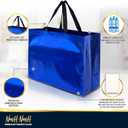 Nush Nush Mix Color Extra Large Gift Bags with Handles – Set of 12 Reusable XL Bags in 6 Vibrant Colors with Glossy Finish – Perfect XL Goodie Bag for Christmas, Birthday Parties – 15.5Wx6Dx12H