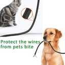 2pcs 5ft-3/4inch Black/White Cable Sleeve - Protects Cords from Pets & Organizes Wires - Modern Style - Polyester Material - Flame Retardant - Easy to Use & Cut (Black, 5ft-3/4inch)