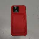 Vihibii for iPhone 15 Pro Max Wallet Case with Card Holder (4 Cards) & Slide Lens Protective Cover & Kickstand & Raised Edges Protect Screen, Shockproof Rugged Case for iPhone 15 Pro Max 6.7", Red