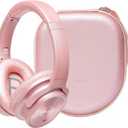 ZIHNIC Active Noise Cancelling Headphones, 40H Playtime Wireless Bluetooth Headset with Deep Bass Hi-Fi Stereo Sound,Comfortable Earpads for Travel/Home/Office (Rose Gold)