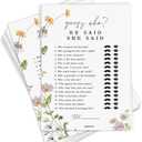 GardenCity Bridal Shower Games, He Said She Said Bridal Shower Game for 50 Guests, 50 Cards, Wildflower