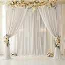 10ft x 10ft Wrinkle Free Ivory Backdrop Curtains for Parties, Polyester Photo Backdrop Drapes 2 Panels 5x10ft Background for Wedding Birthday Baby Shower Party