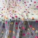 Flower Embroidery Lace Fabric Mesh Gauze Trim for Wedding Bridal Girl Dress Gown Couture Design Sold by the yard