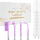 High Frequency Facial Wand,Portable Handheld High-Frequency Facial with 4 Argon Sticks - Violet (4 Violet Tubes)