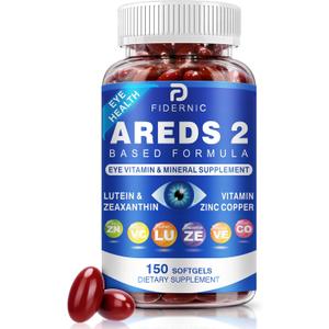 AREDS 2 Eye Vitamin & Mineral Supplement Lutein and Zeaxanthin Supplement, Vitamin C & E, Zinc & Copper for Blue Light Protection, Eye Health Support, Eyebright, Eye Doctor Trusted 150 Softgels