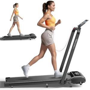 Acezoe Walking Pad Treadmill with Incline and Handle Bar, 2 in 1 Folding Treadmills for Home Small Office, 300lbs Portable Compact Treadmill