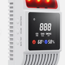 6-in-1 Smoke Carbon Monoxide Detectors Plug in Gas Leak Temp/Humidity Backup Bat