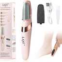 LQT Electric Foot File  Rechargeable Callus Remover for Hard, Cracked Skin  at-Home Pedicure Kit for Smooth Feet (Men & Women) (Pink)
