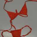 Women's Sexy Brazilian G String Triangle Thong Bikini Sparkly Swimsuits Glitter Rhinestone Sequin Bathing Suits, M