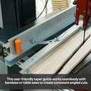 BMTURNING Table Saw Tapering Jig for Angle Cutting, Lightweight Aluminum Rails and Laser Engraved Scale, 15 Degrees of Taper, for Table Saw and Bandsaw.