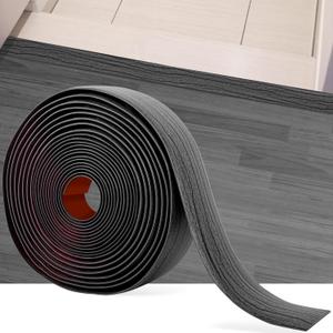 20Ft Floor Transition Strip Self Adhesive Vinyl Cover Floor Strip Flat Divider Transition Strip Wood Grain Design for Laminate Floor Gaps and Doorway Transitions (20Ft x 2 Inch, Gray)