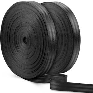 2 Rolls 98 Yards Nylon Webbing Strap 1 Inch Heavy Duty Webbing Roll Flat Climbing Webbing for Indoor Outdoor Gear Crafting DIY Repairing Belt Camping Hiking Sports