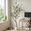 Artificial Olive Tree with White Pot - 7.5FT Faux Olive Tree for Home Decor