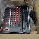 FULUODE Audio Mixer 8 Channel, CT-80S Professional Sound System Mixer Board DJ Mixing Console with Reverb MP3 Player Bluetooth 48V Phantom Power Supply USB Recording for Studio Karaoke Live Music