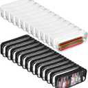 24PCS PVC Pencil Bag, Clear Pencil Case with Zipper, Bulk Pen Bag Makeup Pouch for Teen Girls School Classroom Office Travel Storage Supplies Toiletry Makeup Zipper Pouches(Black, White)