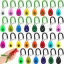 Hiboom 30 Pcs Dog Training Clicker Bulk Colorful Pet Training Clicker Cat Animal Trainer Clicker with Wrist Strap for Pet Dog Cat Horse Bird Behavioral Trainer Accessories (30 Color)