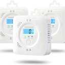3 Pack Carbon Monoxide Detector LCD Screen Real-Time Concentration Battery Fault LED 60-Second Self-Check History Alarm Peak Record Portable Travel Van Life RV Camping Hotel Home Safety Pet Family