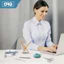 DRQ Blue Desk Organizers and Accessories Office Supplies, 10Pcs Set for Office with Stapler, Tape Dispenser, Pens, Pen Holder, Phone Holder, Tape, Ruler, 1 Box Staple, Scissors and 1 Box of Clip