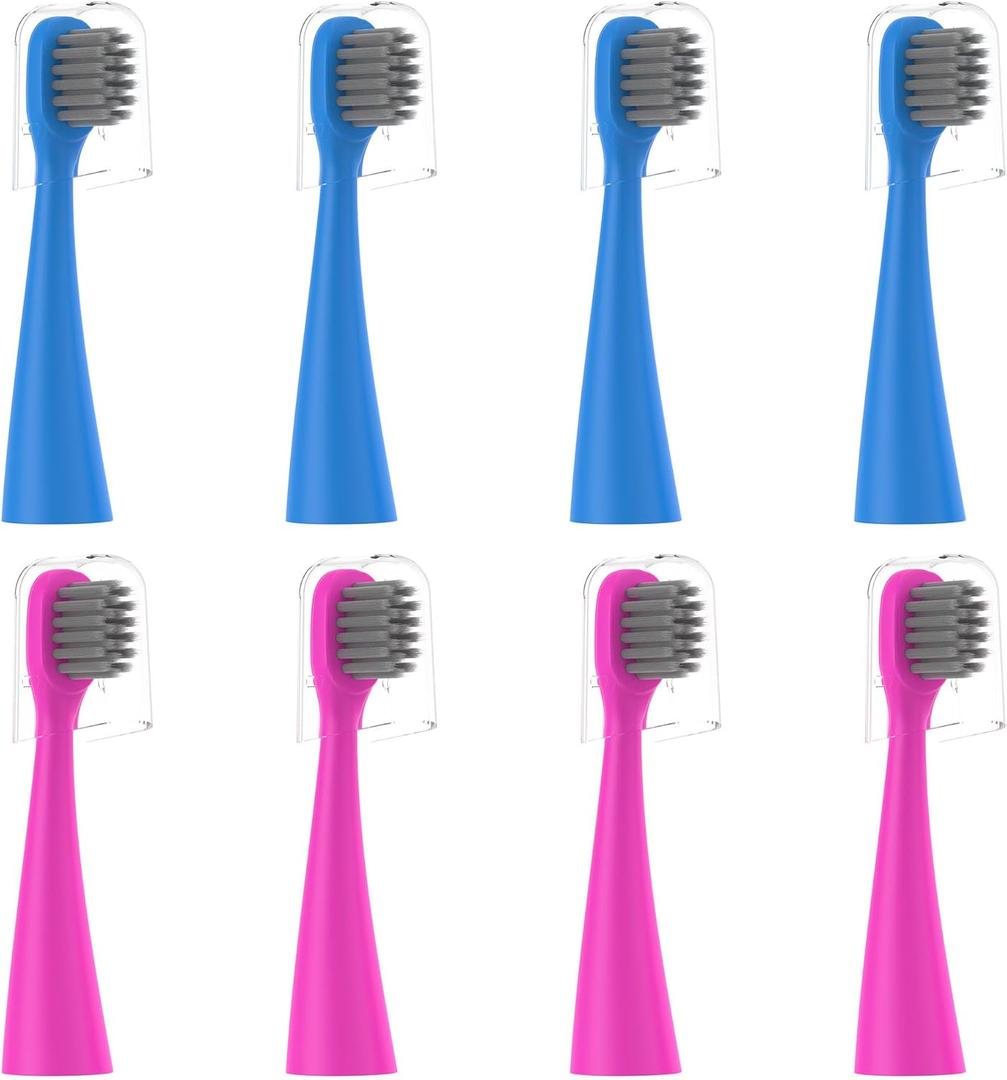 EveryStep Replacement Toothbrush Heads 8 Pack for Burst Kids Electric Toothbrush, Blue 