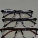 Lcbestbro 3 Pack Blue light Blocking Reading Glasses for Men, Stylish Metal Frame Readers