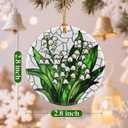 Flower Hanging Ornament, Christmas Ornaments, Xmas Decorations for Tree, Ornaments for Christmas Tree, Holiday Ornament, Flower Themed Gifts, Holiday Party Gifts, Xmas Gift Ideas - Lily of The Valley