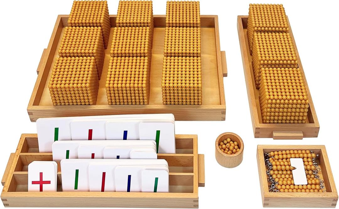 Montessori Golden BeadsMontessori Counting BeadsMontessori Math MaterialsPreschool Education Toys Math Bank Game