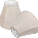 TOOTOO STAR Bell Lamp Shade Set of 2, Linen Lampshade for Floor Light and Table Lamp 6x14x10 inch, DIY Fabric Natural Linen Hand Crafted, Spider (Assembly Required) (Brown)
