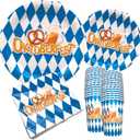 Oktoberfest Party Supplies for 30 Guests - Bavarian-Themed Plates, Cups, Napkins Set - 9" Dinner Plates, 7" Dessert Plates, 12 oz Cups, 3-Ply Napkins - Perfect Oktoberfest Decorations and Tableware