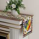 2 x XCHI Rainbow Love Heart Plaid LGBTQ Table Runner Pride Day Inclusion Lesbian Gay Bisexual Transgender Queer Homosexual Equality Decorations for Home Kitchen Party 13x72 Inch