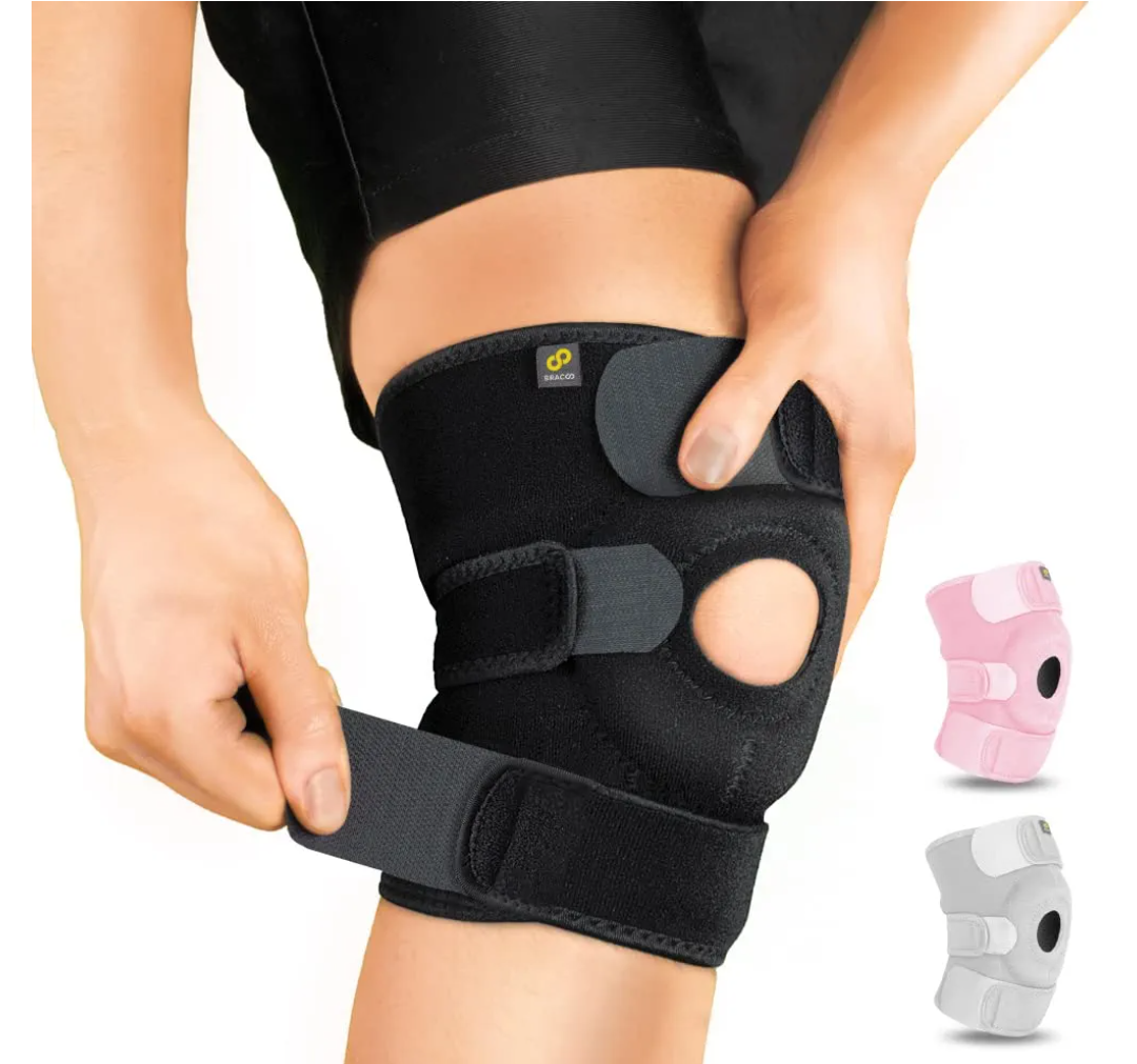 Bracoo Knee Support Brace for Men Women, Adjustable Compression Sleeve Wrap Patellar Pad Tendon - Arthritis Pain, meniscus tear, Injury Recovery, Running, Workout, KS10