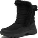 Lands' End Expedition Waterproof Insulated Womens Snow Boots, Lace Up or Slip On Winter Boots for Women, Medium or Wide Width Sizes 6 to 11, Black, Brown, Blue, White or Grey Winter Shoes (8)