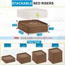 Bed Risers 1 inch, 2 inch, 3 inch, 4 inch Heavy Duty, Adjustable Furniture Riser for Table Desk Couch Sofa Chair Recliner Leg Frame Dorm, Stackable Bed Raisers Blocks (Brown 16 Pack, 1 inch)