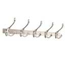 Reroser Modern Zinc Alloy Wall Mounted Coat Rack  MultiPurpose Wall Hook Organizer with 5 Hooks, Rustproof Metal Hooks for Hallway, Bathroom, Bedroom (Silver Nickel, 1 Item5 Hooks)