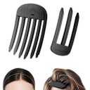 2Pcs Volumizing Hair Clips for Women,Easy High Crown Volume Tool, No Crease Hair Root Lifting Clips for a Natural Puffy Lazy Hairstyle, Black