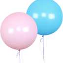 AZOWA 24 Inch Pink and Blue Balloon 20 Large Latex Round Balloons for Party Wedding Birthday Baby Shower Decoration (Pink and Blue, 20 Pcs)