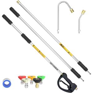 Pressure Washer Extension Wand 9 Ft, Gutter Cleaner Attachment | 1/4" Quick Connect, Pressure Washing Accessories for High-Reach Cleaning, for Gas and Electric Power Washers, 4000 PSI