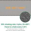 90% 20 X 48 FT Black Shade Cloth, Outdoor Woven Sun Shade with Grommets, Durable Breathable Netting Shading Antifreezing for Patio, Garden, DIY Home, Plants Cover, Greenhouse, Dog Kennel