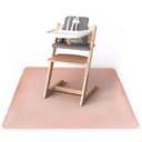 Tiny Twinkle Splat Mat for Under High Chair or Table | 51" x 51" Waterproof & Mess-Proof High Chair Mat for Baby, Machine Washable for Mealtime or Art(Blush)