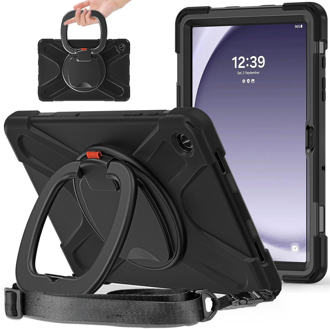 Tablet Bags Case Compatible with Samsung Galaxy Tab A9 Plus 11" (2023) SM-X210/SM-216/SM-X218,Heavy Duty TPU Shockproof Kids Case,360 Degree Rotating Multi-Function Grip Bracket+Shoulder Strap Rugged