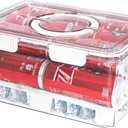 Ice Chilled Camping Food Container Fruit Serving Tray with Lid Stackable Snackle Box with Handle & Ice Pack for Veggie Baverage Drinks Beer cupcake Organizer for party Picnic Camping Fridge(Large)